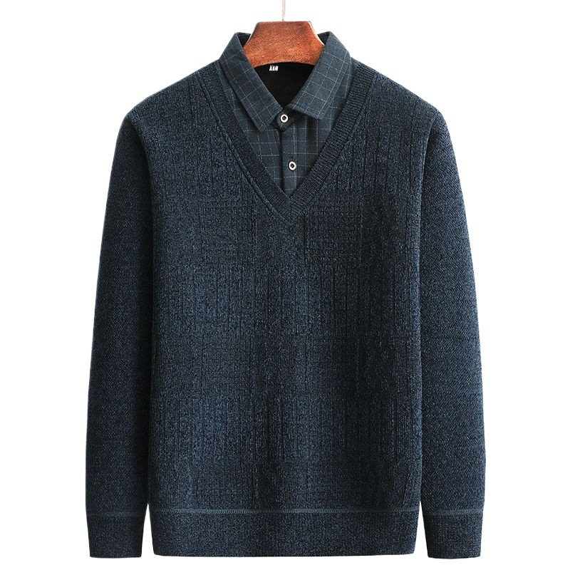 Kapucnis kötött pulóver fleece béléssel, vastag téli darab, galléros, hosszú ujjú