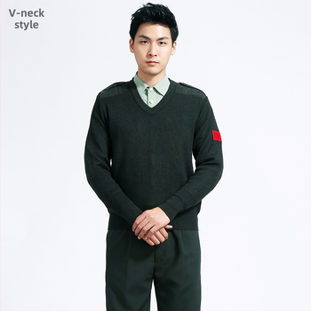 Megztinis su džakardo raštu, apvalus kaklas, ilgomis rankovėmis, plonas vilnos mišinys su nailonu, įprastas ilgis (50–65 cm)