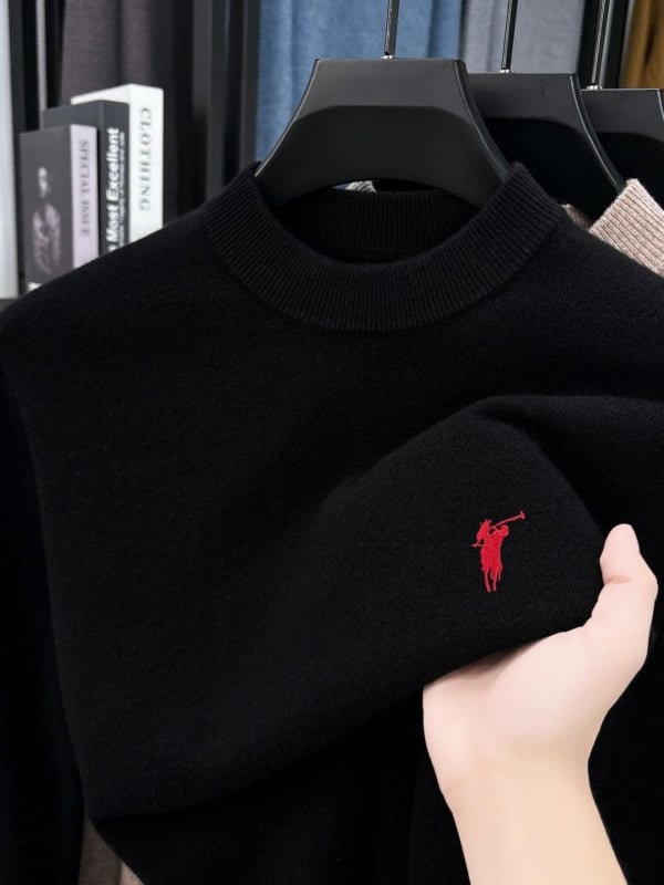 Vyriskas vilnos megztinis, 100% vilna, storas žieminis megztinis su puse aukšto kaklo, ilgomis rankovėmis, siaura kirpimo