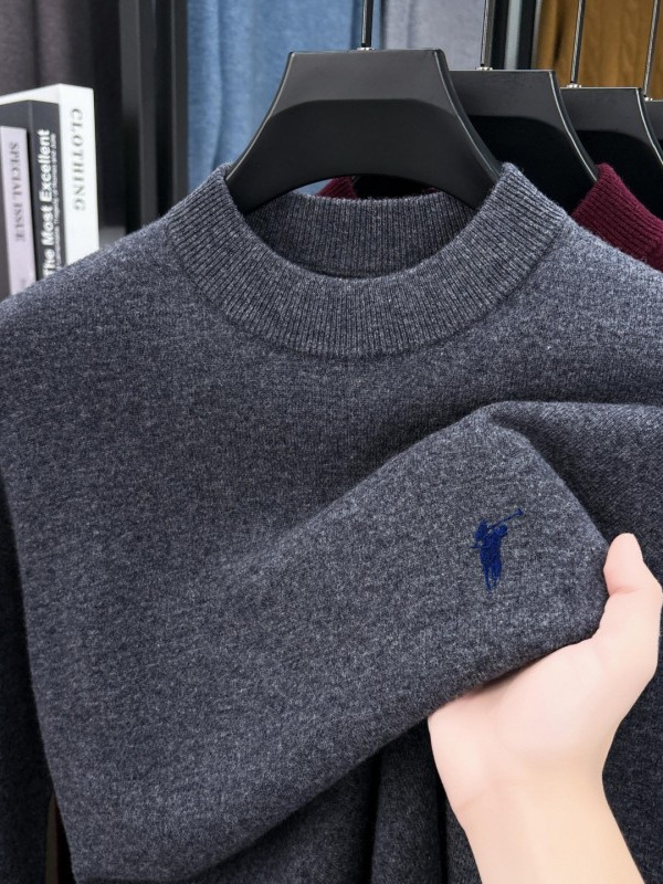 Vyriskas vilnos megztinis, 100% vilna, storas žieminis megztinis su puse aukšto kaklo, ilgomis rankovėmis, siaura kirpimo