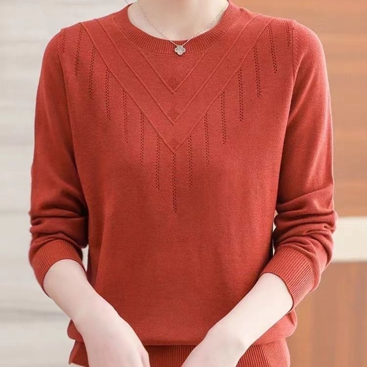 Ženska pletena bluza s okruglim izrezom, slobodan kroj, jesen/zima, dugi rukavi, plus veličina