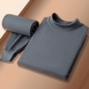 Set de lenjerie termică din 100% bumbac – top și pantaloni, dintr-un singur strat, căldură moderată, greutate 480 g