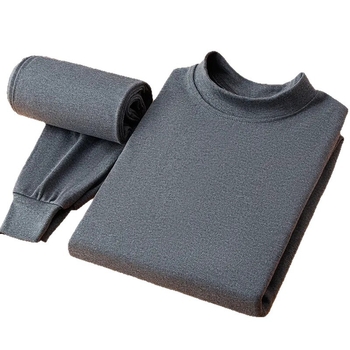 Set de lenjerie termică din 100% bumbac – top și pantaloni, dintr-un singur strat, căldură moderată, greutate 480 g