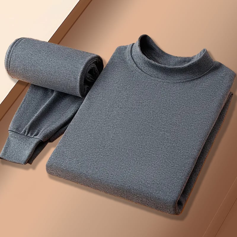 Set de lenjerie termică din 100% bumbac – top și pantaloni, dintr-un singur strat, căldură moderată, greutate 480 g