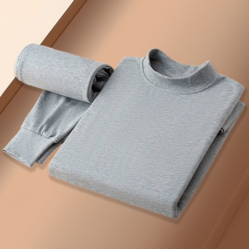 Set de lenjerie termică din 100% bumbac – top și pantaloni, dintr-un singur strat, căldură moderată, greutate 480 g