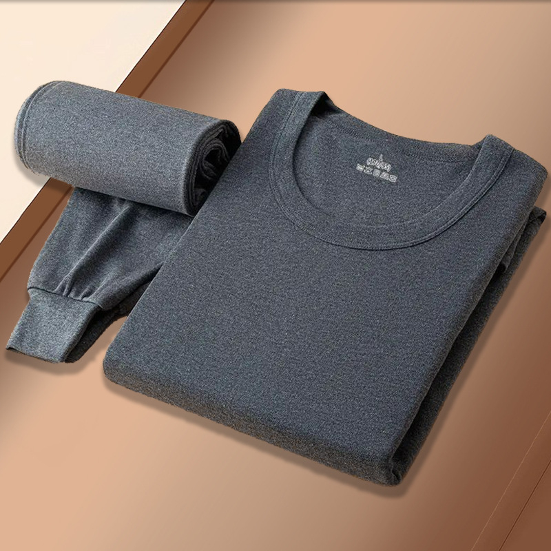 Set de lenjerie termică din 100% bumbac – top și pantaloni, dintr-un singur strat, căldură moderată, greutate 480 g