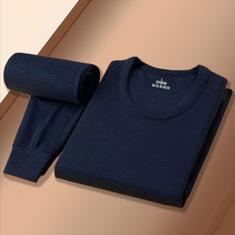 Set de lenjerie termică din 100% bumbac – top și pantaloni, dintr-un singur strat, căldură moderată, greutate 480 g