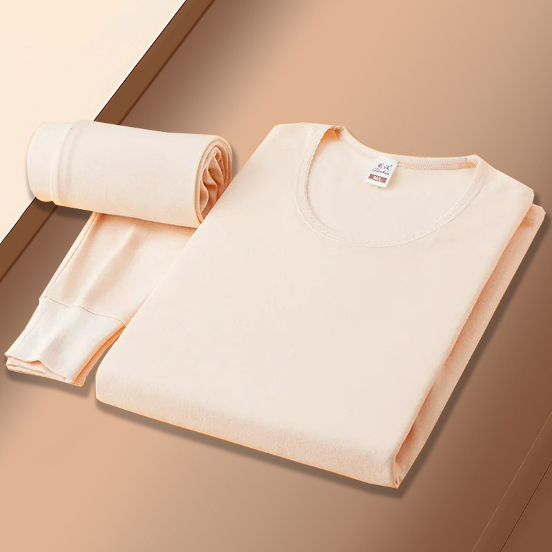 Set de lenjerie termică din 100% bumbac – top și pantaloni, dintr-un singur strat, căldură moderată, greutate 480 g