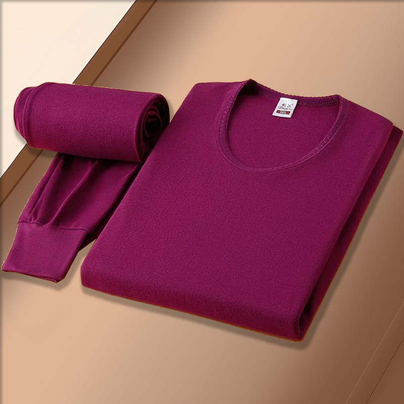 Set de lenjerie termică din 100% bumbac – top și pantaloni, dintr-un singur strat, căldură moderată, greutate 480 g