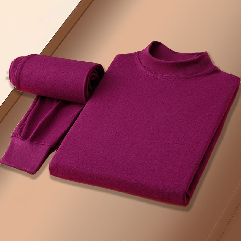 Set de lenjerie termică din 100% bumbac – top și pantaloni, dintr-un singur strat, căldură moderată, greutate 480 g