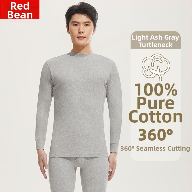 Set termic bărbătesc din bumbac 100%, strat unic, croială lejeră, respirabil, 220 g/m²