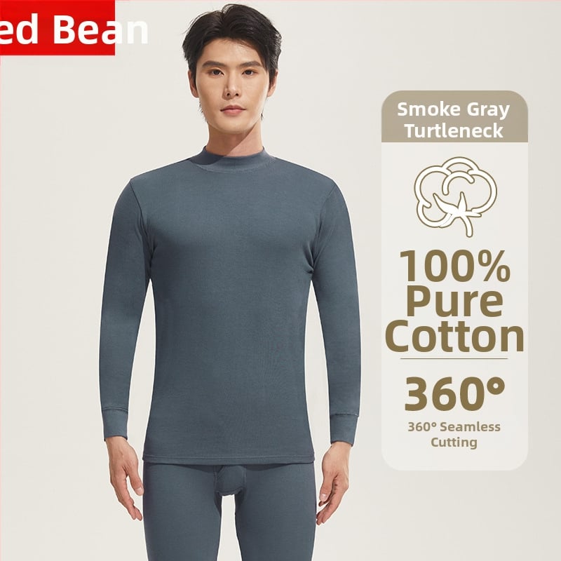 Set termic bărbătesc din bumbac 100%, strat unic, croială lejeră, respirabil, 220 g/m²