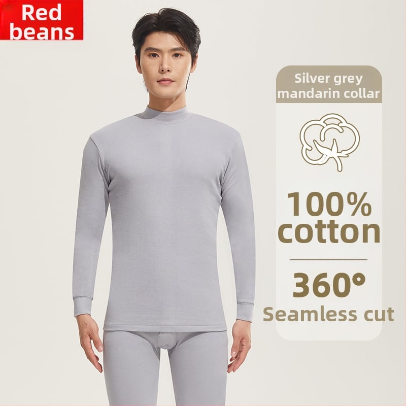 Set termic bărbătesc din bumbac 100%, strat unic, croială lejeră, respirabil, 220 g/m²