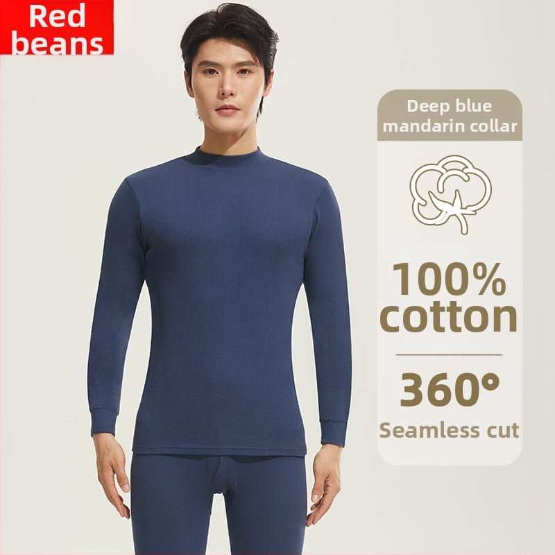 Set termic bărbătesc din bumbac 100%, strat unic, croială lejeră, respirabil, 220 g/m²