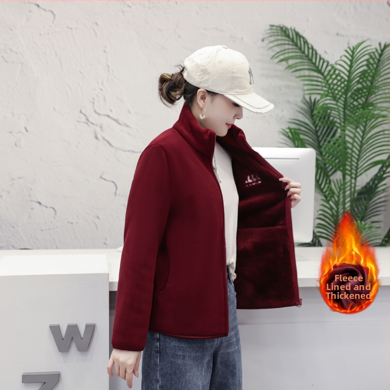 Ziemas poliestera jaka ar augstu apkakli, ikdienas japāņu-korejiešu stilā, vienkrāsains raksts, bez gludināšanas