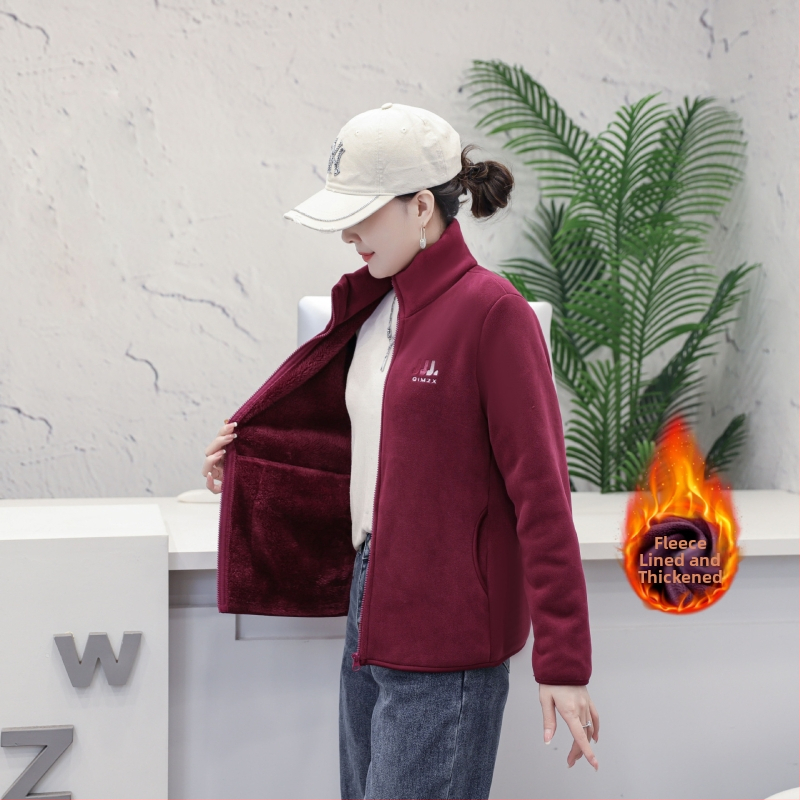 Ziemas poliestera jaka ar augstu apkakli, ikdienas japāņu-korejiešu stilā, vienkrāsains raksts, bez gludināšanas