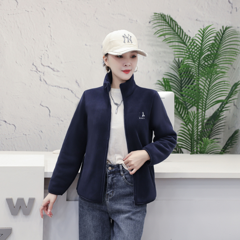 Ziemas poliestera jaka ar augstu apkakli, ikdienas japāņu-korejiešu stilā, vienkrāsains raksts, bez gludināšanas