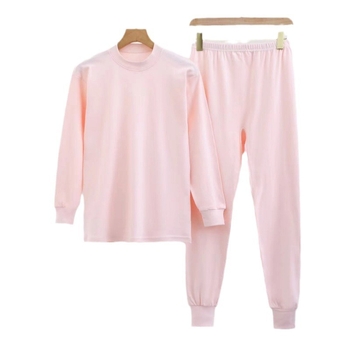 Set de lenjerie termică din bumbac pentru femei de vârstă mijlocie – 100% bumbac, căptușeală de bumbac, dintr-un singur strat, țesătură cu greutate medie, moale și cald