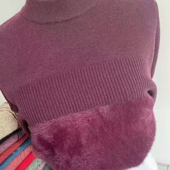 Ženski džemper s okruglim izrezom, slobodan kroj, 3/4 rukavi, književno retro stil; tkanina: Tr fabric, PVC ≤30%