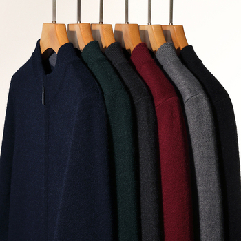 Cardigan tricotat pentru bărbați, guler rotund, mâneci lungi, grosime normală, amestec acrilic (49.4% acrilic, 29.1% poliester, 21.5% nailon)