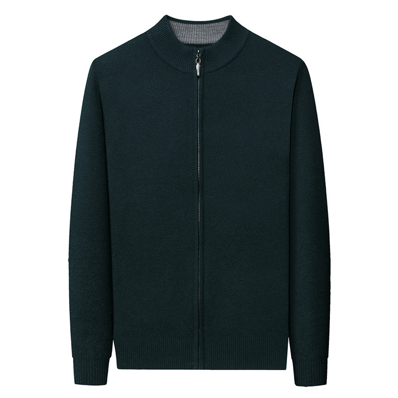 Cardigan tricotat pentru bărbați, guler rotund, mâneci lungi, grosime normală, amestec acrilic (49.4% acrilic, 29.1% poliester, 21.5% nailon)