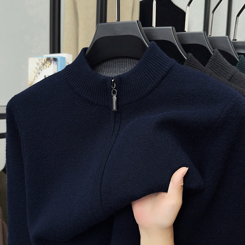 Cardigan tricotat pentru bărbați, guler rotund, mâneci lungi, grosime normală, amestec acrilic (49.4% acrilic, 29.1% poliester, 21.5% nailon)