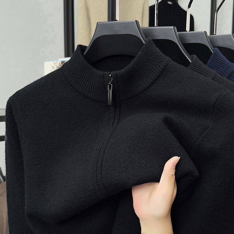 Cardigan tricotat pentru bărbați, guler rotund, mâneci lungi, grosime normală, amestec acrilic (49.4% acrilic, 29.1% poliester, 21.5% nailon)