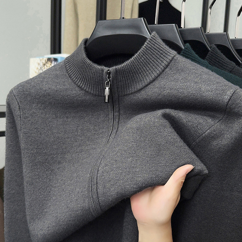 Cardigan tricotat pentru bărbați, guler rotund, mâneci lungi, grosime normală, amestec acrilic (49.4% acrilic, 29.1% poliester, 21.5% nailon)