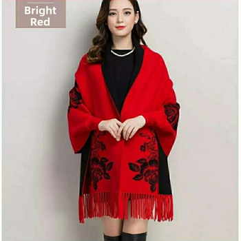 Всесезонен плетен шал за жени, каре модел, прежда със сърцевина, ширина 185 см