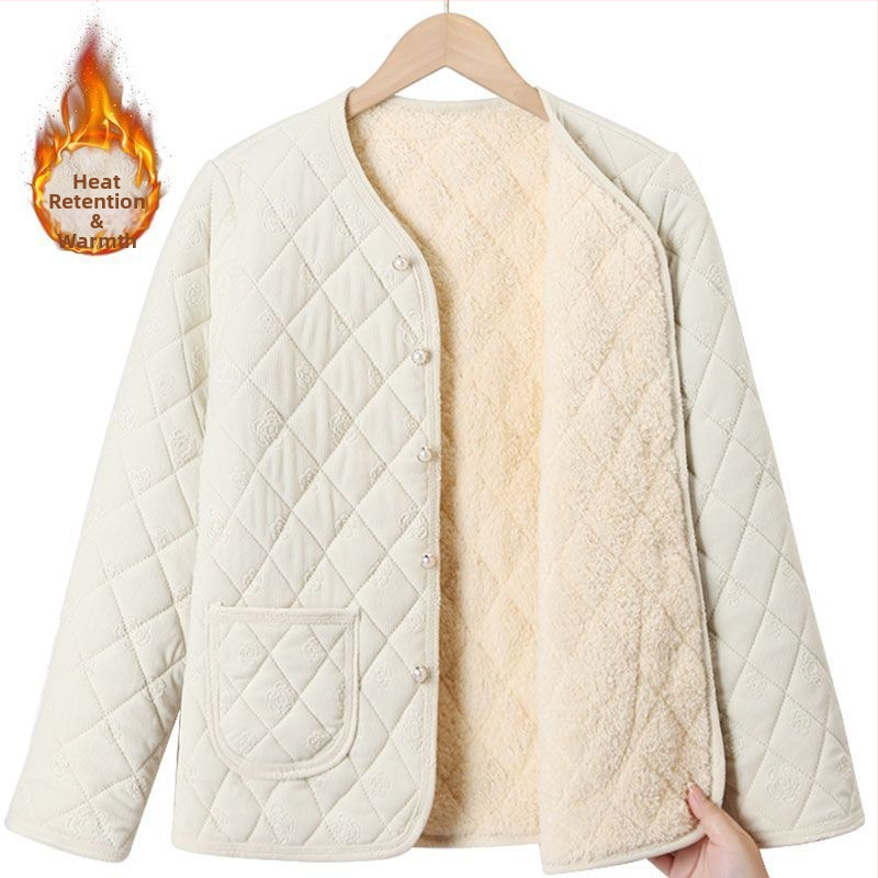 Geacă damă din corduroy, căptușită cu polar, gros, croială lejeră, toamnă-iarnă 2025