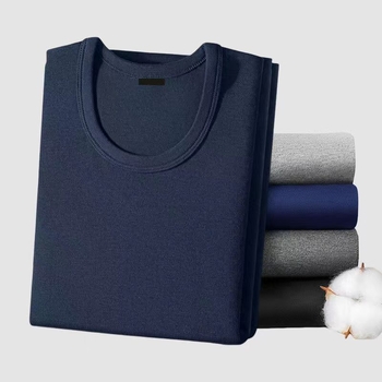 Set termic pentru bărbați din bumbac: material elastic de bumbac; material principal: bumbac; conținut de bumbac 90%; greutate a țesăturii 181–200 g/m²; izolație termică puternică