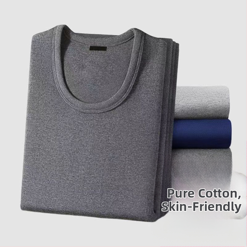 Set termic pentru bărbați din bumbac: material elastic de bumbac; material principal: bumbac; conținut de bumbac 90%; greutate a țesăturii 181–200 g/m²; izolație termică puternică