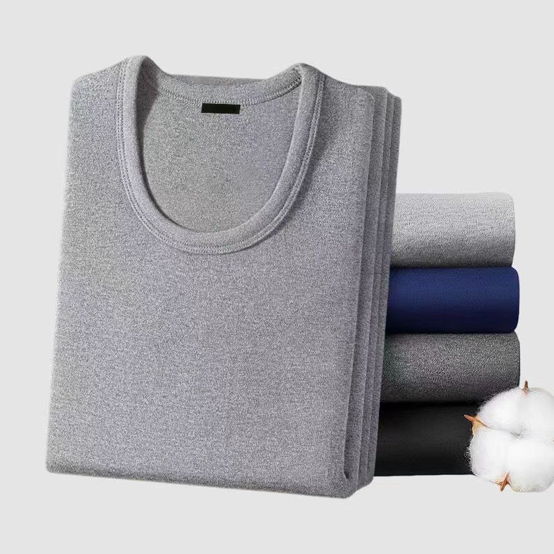 Set termic pentru bărbați din bumbac: material elastic de bumbac; material principal: bumbac; conținut de bumbac 90%; greutate a țesăturii 181–200 g/m²; izolație termică puternică