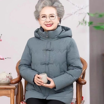 Palton damă din bumbac, căptușit gros, cu glugă, închidere cu două nasturi, lungime 50–65 cm, stil japonez-coreean casual, iarna 2024