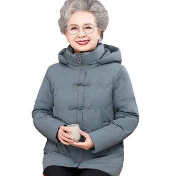 Palton damă din bumbac, căptușit gros, cu glugă, închidere cu două nasturi, lungime 50–65 cm, stil japonez-coreean casual, iarna 2024