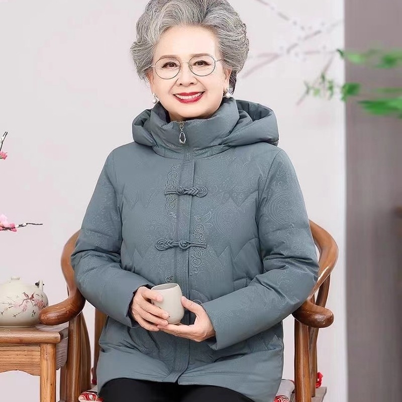 Palton damă din bumbac, căptușit gros, cu glugă, închidere cu două nasturi, lungime 50–65 cm, stil japonez-coreean casual, iarna 2024