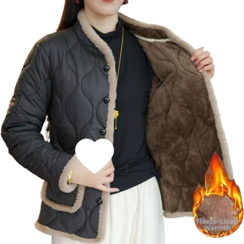 Palton din bumbac pentru toamnă–iarnă, pentru mame, stil chinezesc, croială Slim, guler înalt, umplere mătase-bumbac