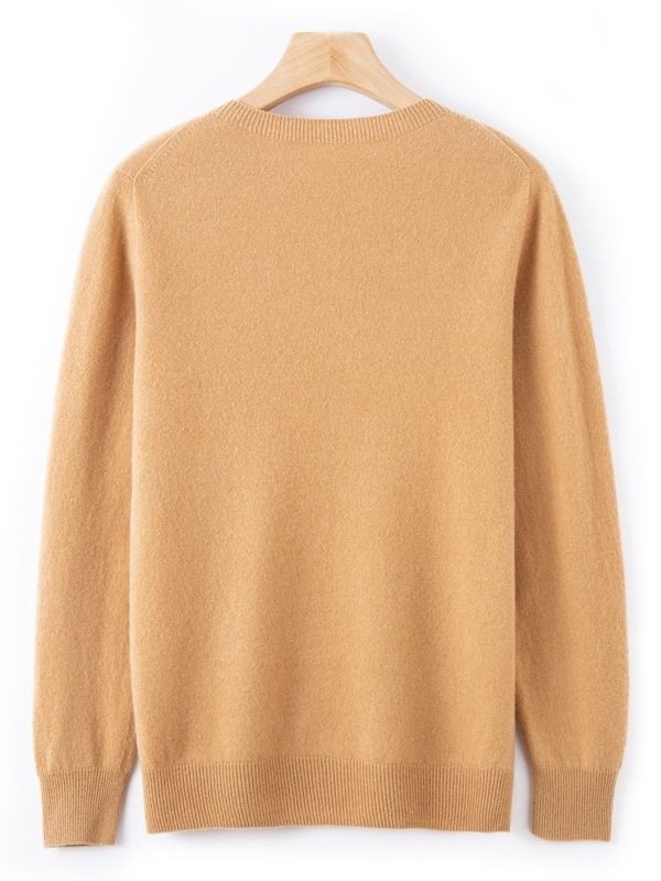 Vyrų vilnos megztinis iš 100% vilnos su apvaliu kaklu, ilgos rankovės, plona vilna, ribota apdaila apačioje, įprastas ilgis, verslo kasdieniam stiliui