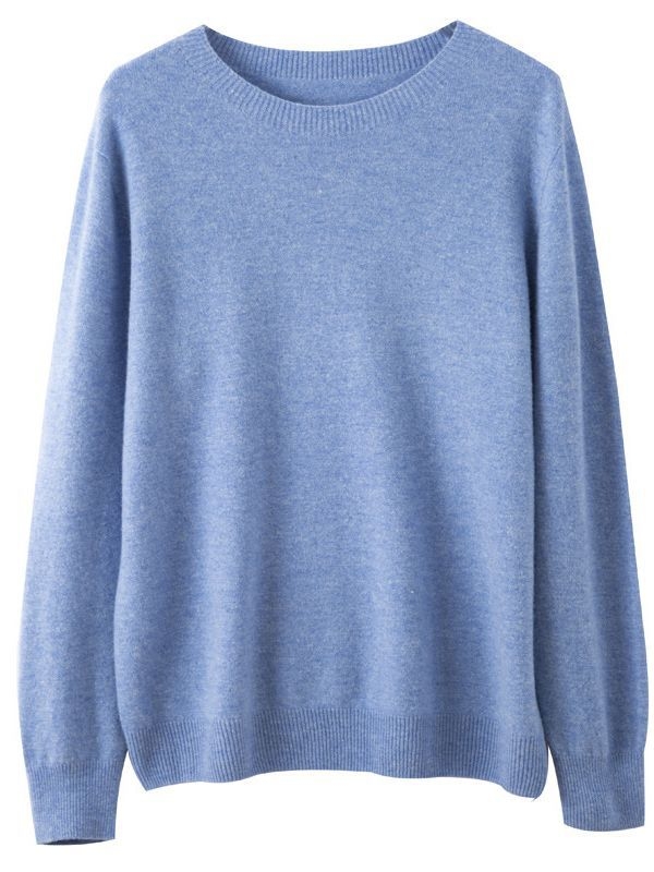 Vyrų vilnos megztinis iš 100% vilnos su apvaliu kaklu, ilgos rankovės, plona vilna, ribota apdaila apačioje, įprastas ilgis, verslo kasdieniam stiliui