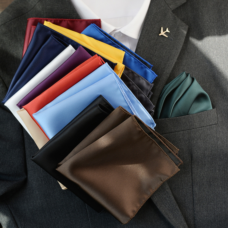 Monochrominė kišenės skarelė, poliesterio siūlai, džakardas, lengvas prabangos stilius, poliesterio pamušalas