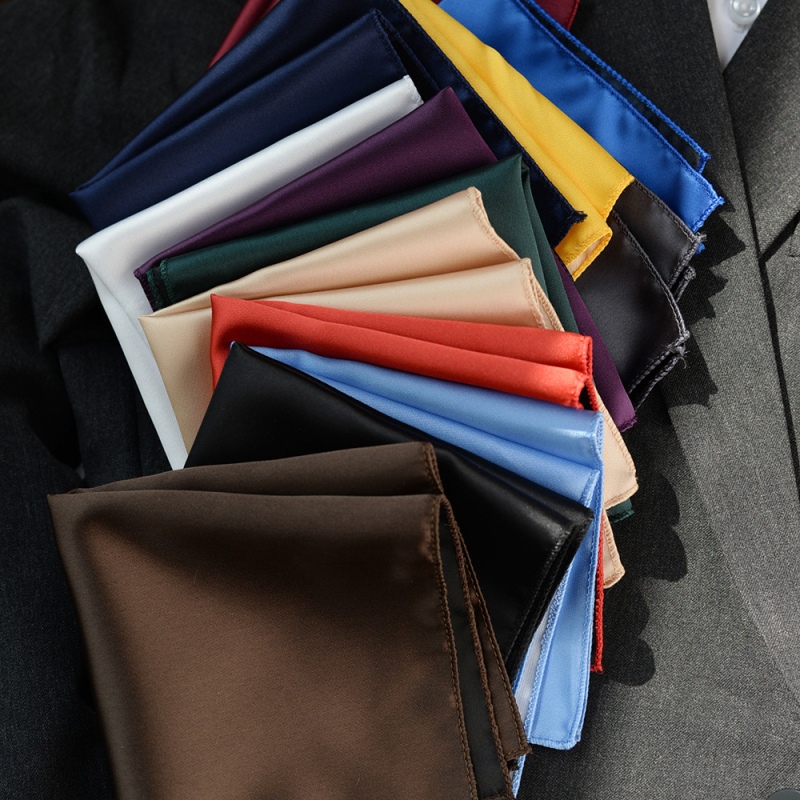 Monochrominė kišenės skarelė, poliesterio siūlai, džakardas, lengvas prabangos stilius, poliesterio pamušalas