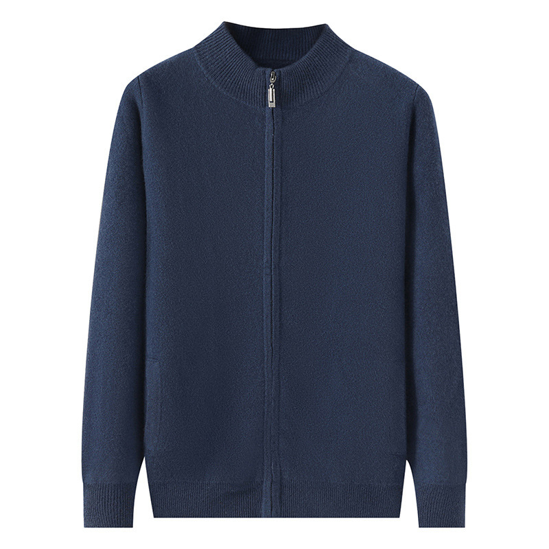 Vyriškas vilnos kardiganas laisvo kirpimo, standi apykaklė, store vilna, ilgos rankovės, rudens-žiemos sezonas