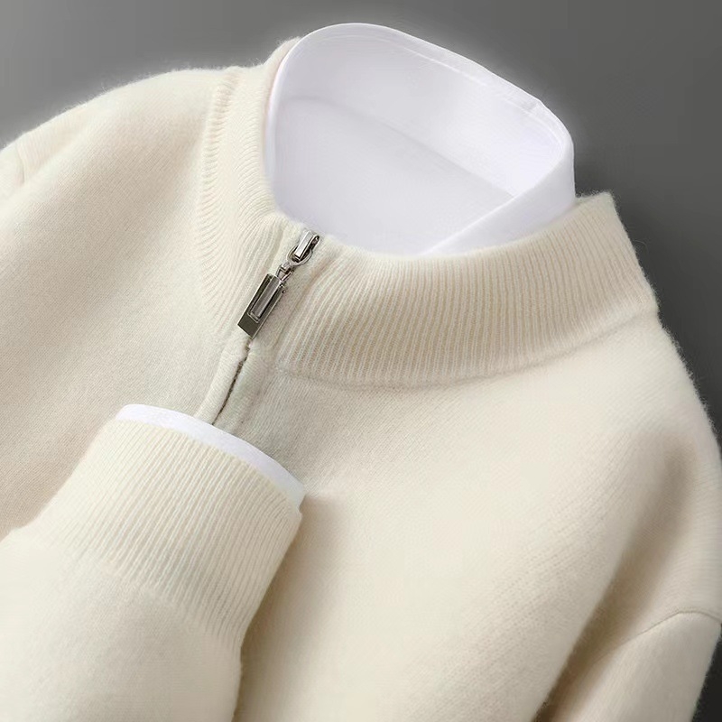 Vyriškas vilnos kardiganas laisvo kirpimo, standi apykaklė, store vilna, ilgos rankovės, rudens-žiemos sezonas