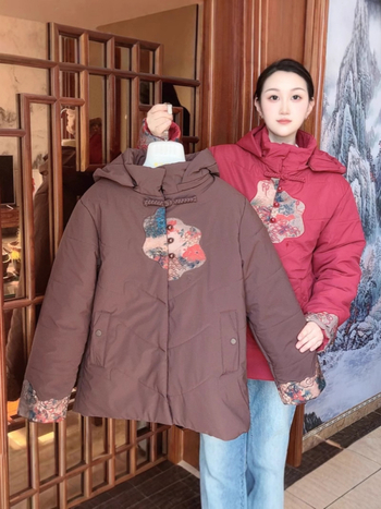 Palton de damă din lână 95%+, cu blană integrată, croială normală, guler înalt, fermoar, umplutură din acrilic și bumbac