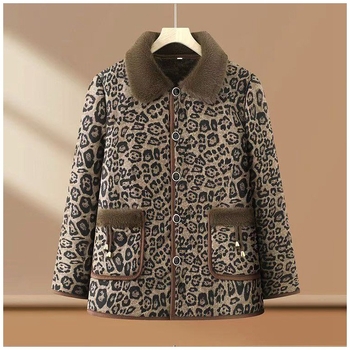 Jachetă de toamnă-iarnă pentru mame, material poliester, umplutură poliester-cotton, gros, guler cu blană, stil casual japonez-coreean