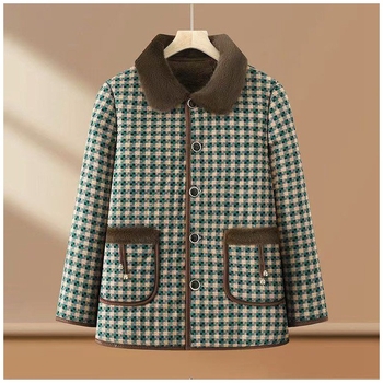 Jachetă de toamnă-iarnă pentru mame, material poliester, umplutură poliester-cotton, gros, guler cu blană, stil casual japonez-coreean