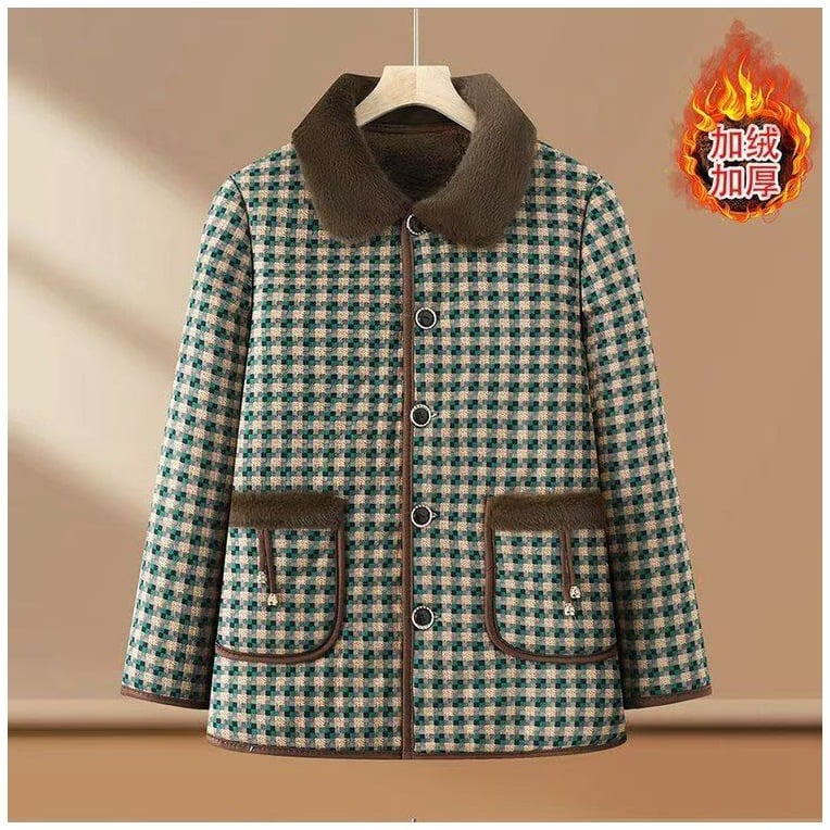 Jachetă de toamnă-iarnă pentru mame, material poliester, umplutură poliester-cotton, gros, guler cu blană, stil casual japonez-coreean