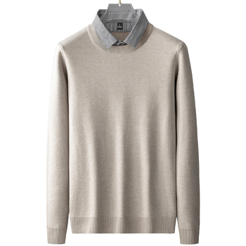 Pulover tricotat pentru bărbați, cu guler rever, căptușit velur, gros pentru iarnă, mânecă lungă