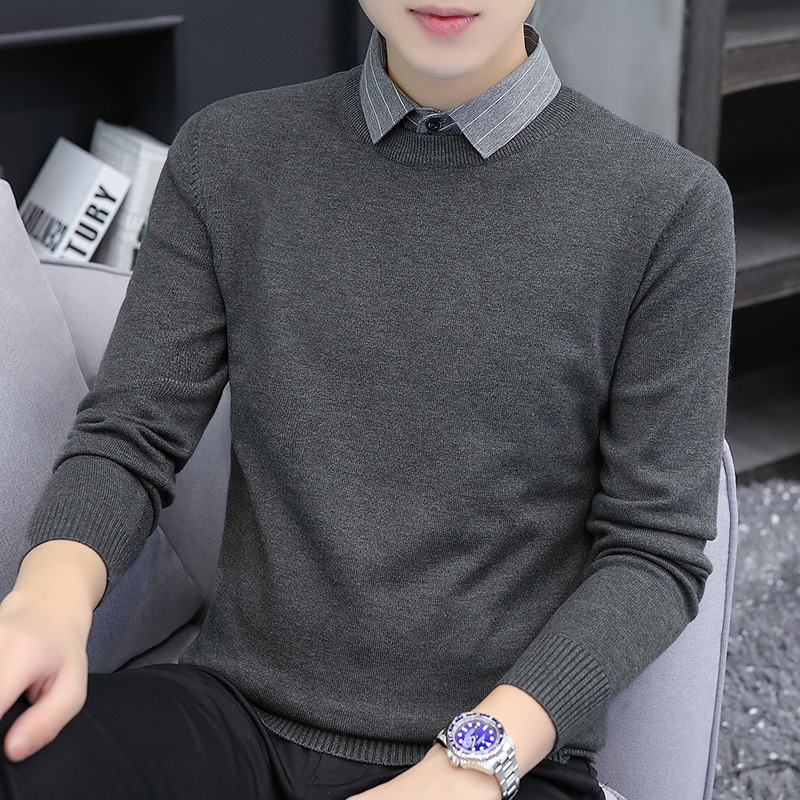 Pulover tricotat pentru bărbați, cu guler rever, căptușit velur, gros pentru iarnă, mânecă lungă