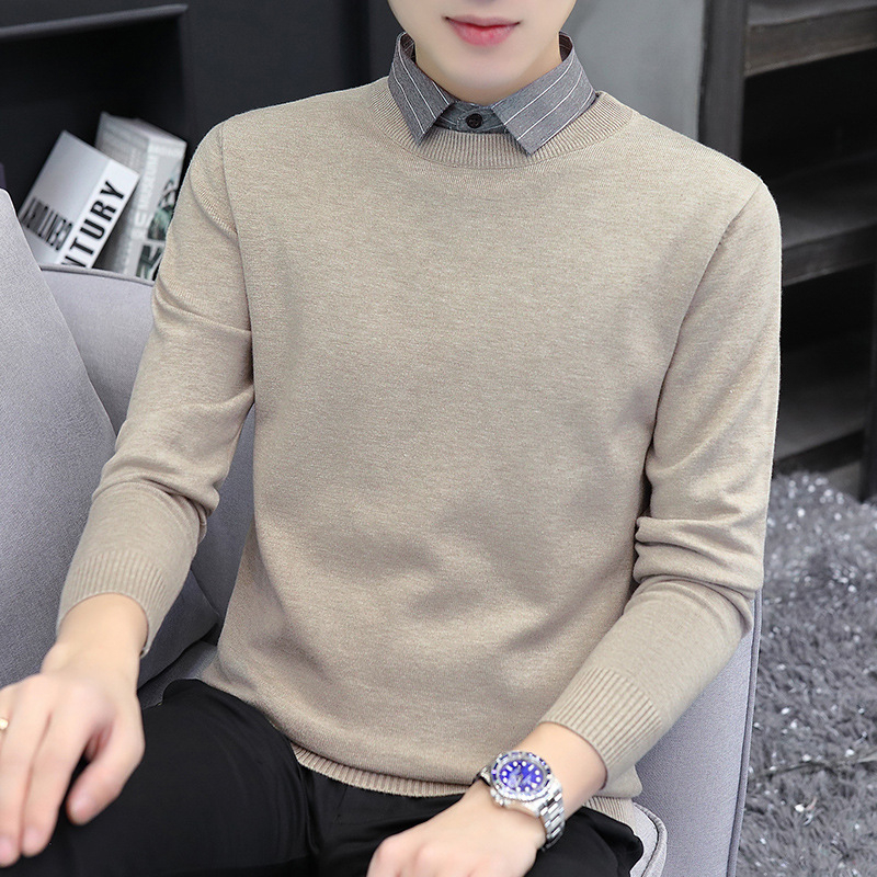 Pulover tricotat pentru bărbați, cu guler rever, căptușit velur, gros pentru iarnă, mânecă lungă